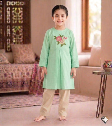 Sea Green SK Embroidered-2pcs