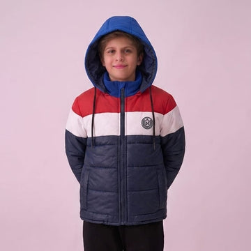 Stylish puffer Jacket- Navy White