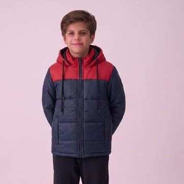 Stylish puffer Jacket- Navy & Red