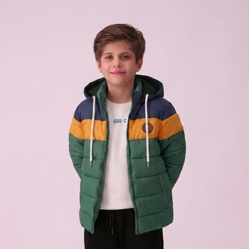 Stylish puffer Jacket- Green Yellow