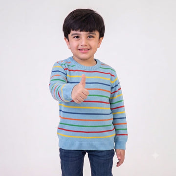 Sky Blue Striper Sweater