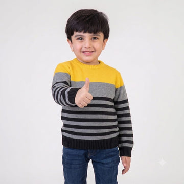 Yellow Grey Sweater