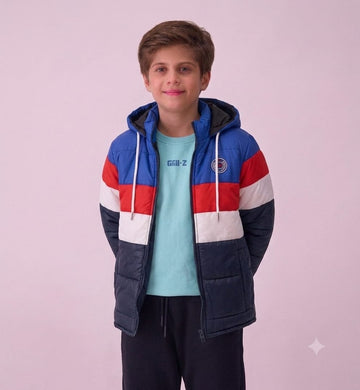 Stylish puffer Jacket- Navy R Blue