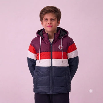 Stylish puffer Jacket- Navy Purple