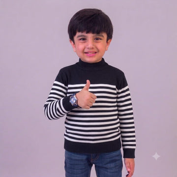 Navy White Striper Sweater