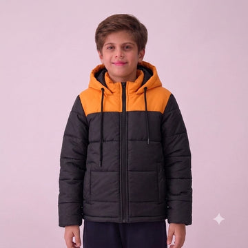 Stylish puffer Jacket- Black Mustard