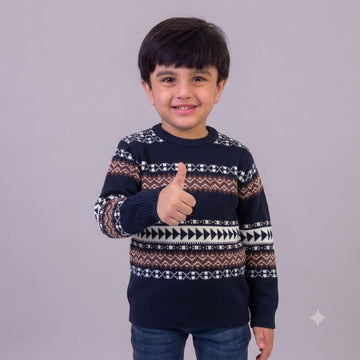 Navy White Mixture Sweater