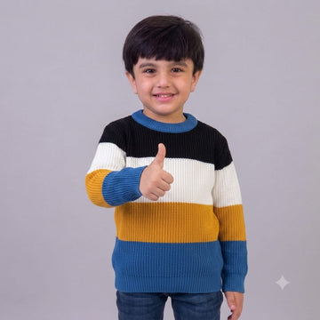 Mustard White Sweater