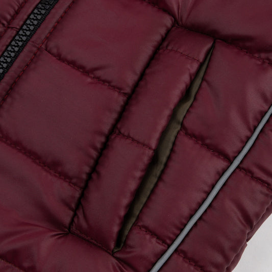 Maroon S/L Fashion Puffer Jacket