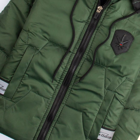 Stylish puffer Jacket- D Green